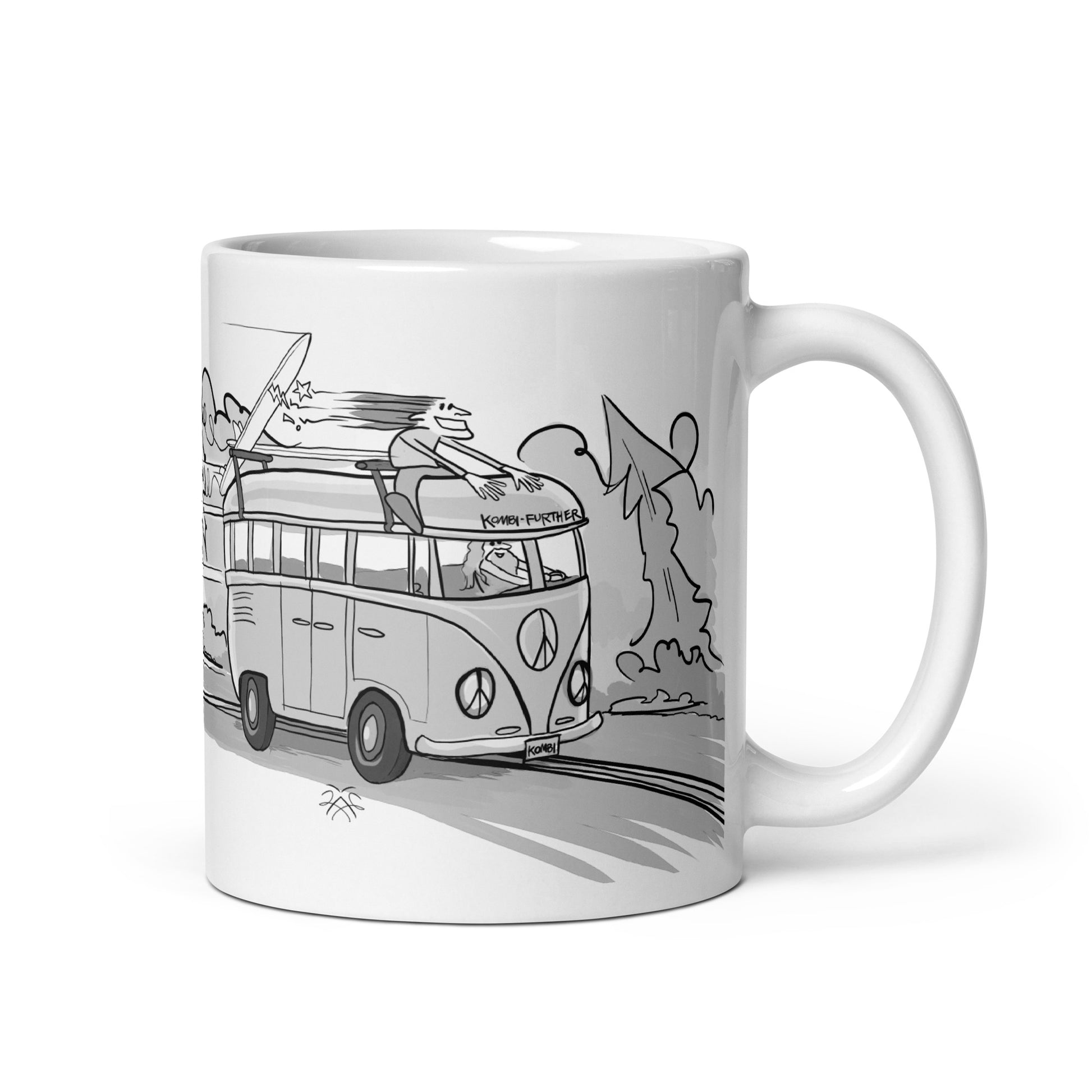 'Magic Bus', White glossy mug - Rob Stretch Visual Art