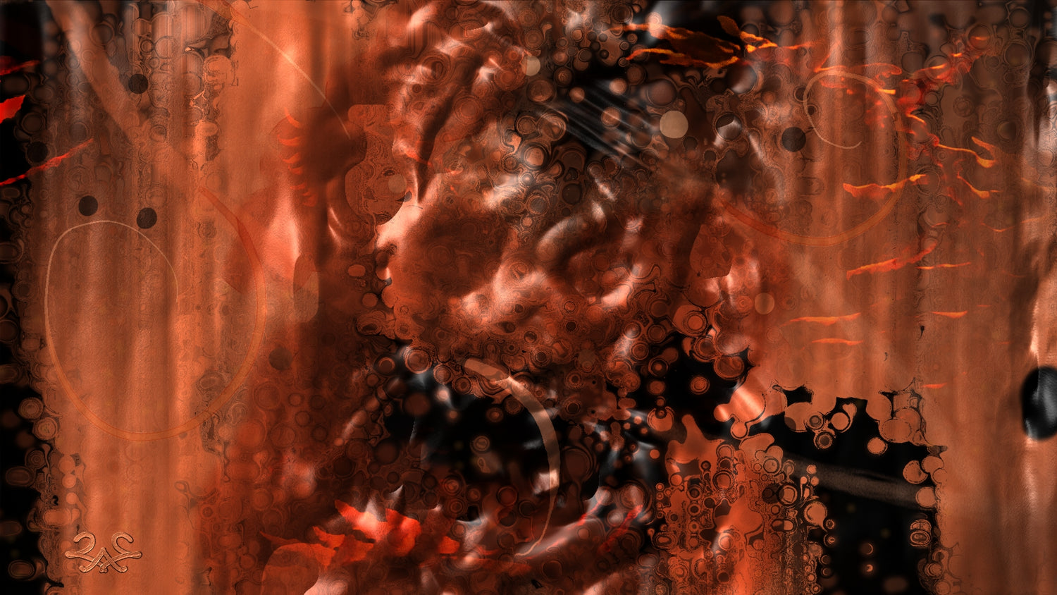 Framed Experiment In Ochre - Rob Stretch Visual Art