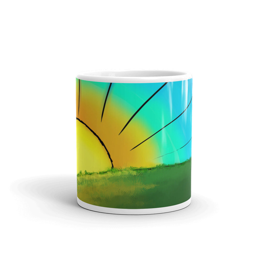 White glossy mug, Good Morning! - Rob Stretch Visual Art