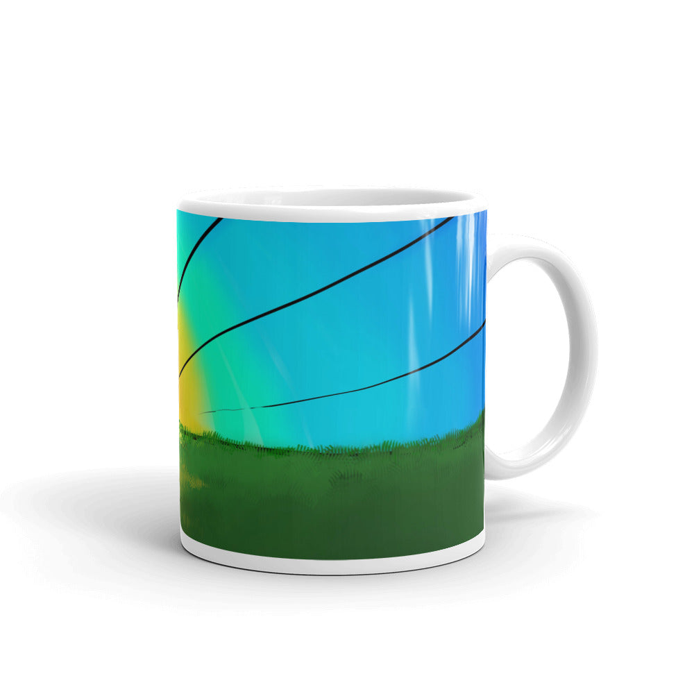White glossy mug, Good Morning! - Rob Stretch Visual Art