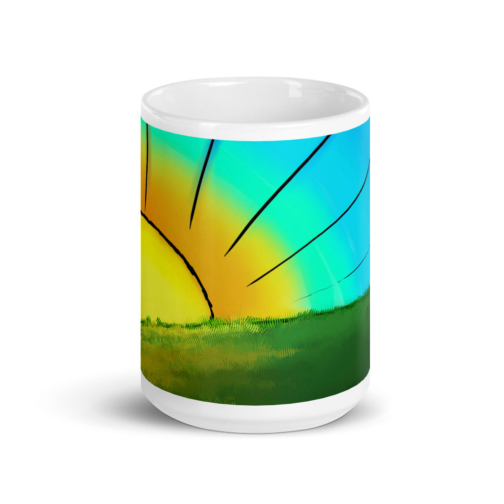 White glossy mug, Good Morning! - Rob Stretch Visual Art